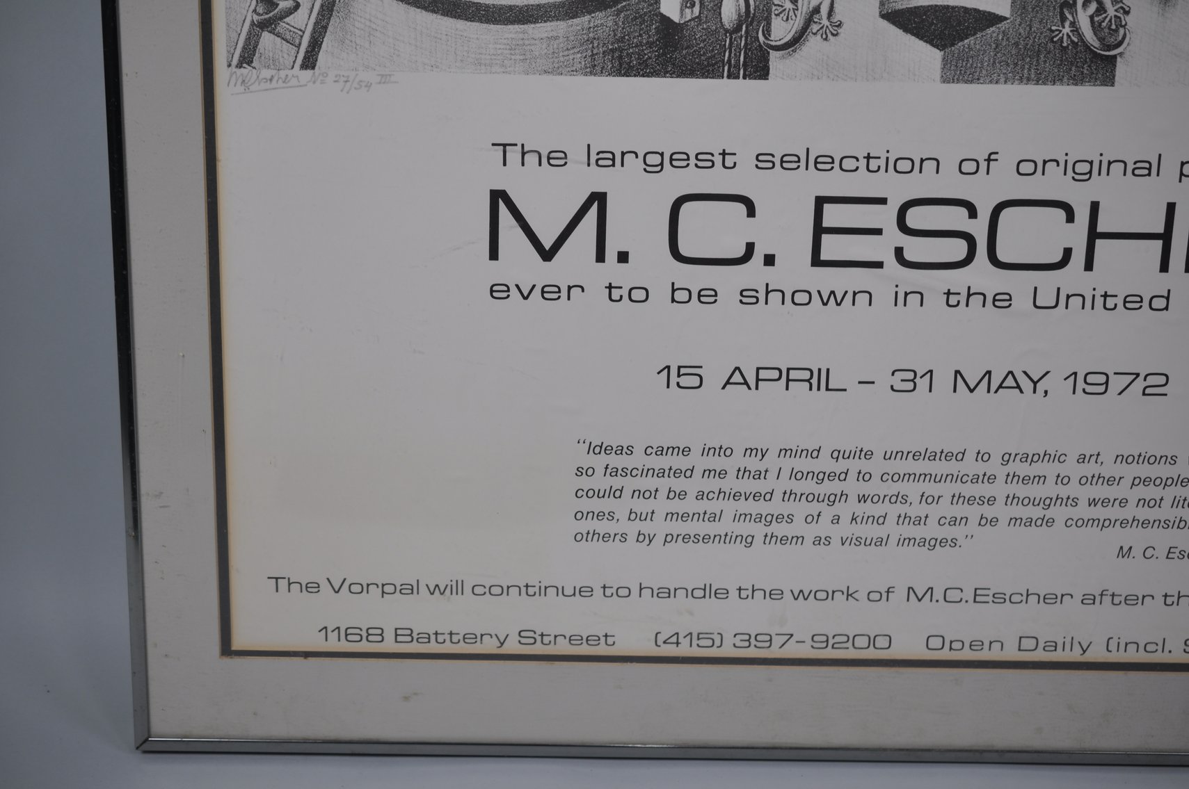 Signed M.C.Escher Vorpal Gallery Poster