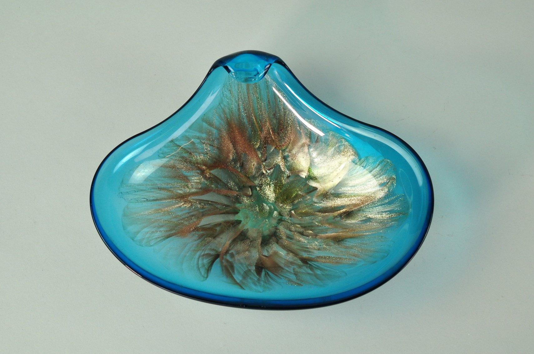 Murano Blue and Gold Glass Bowl