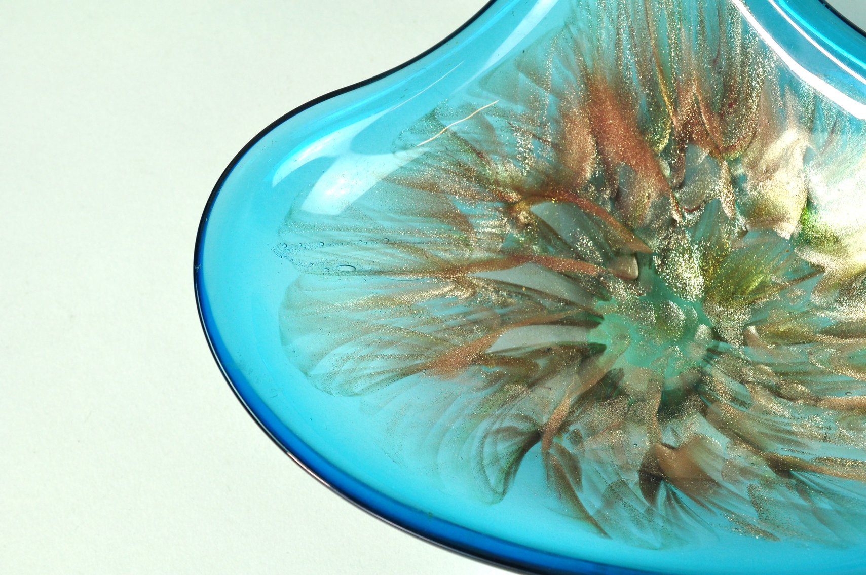Murano Blue and Gold Glass Bowl
