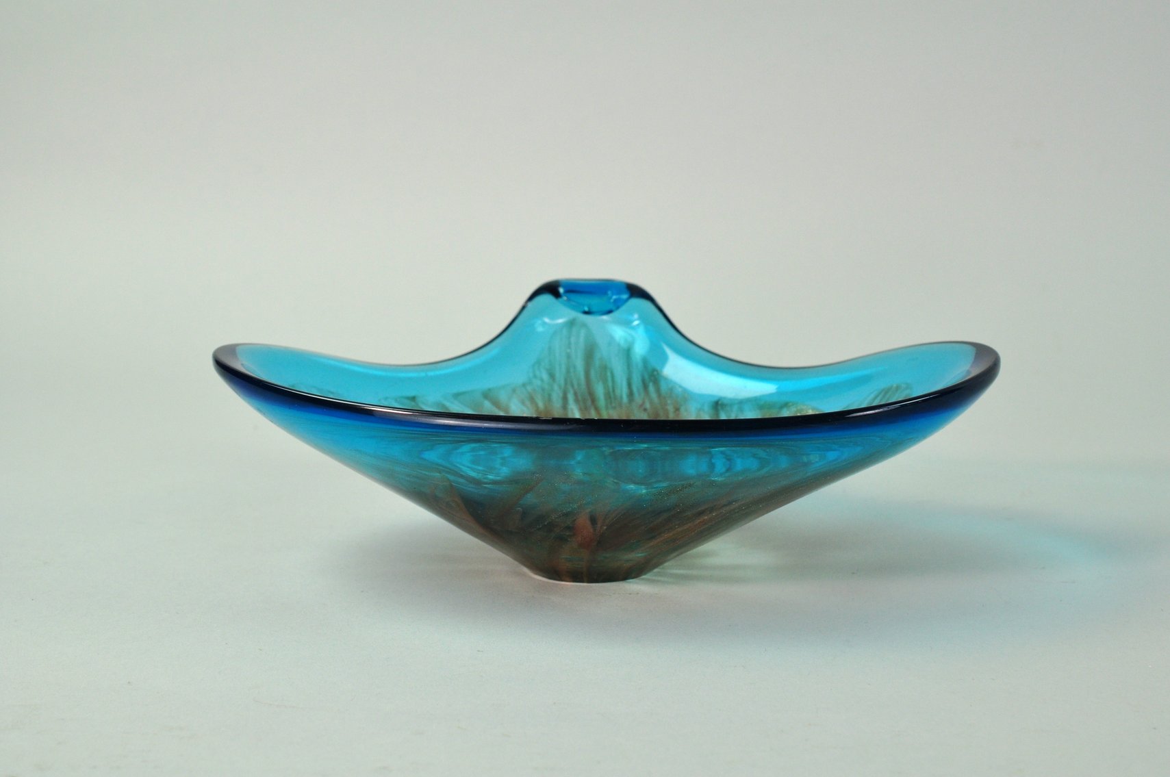 Murano Blue and Gold Glass Bowl