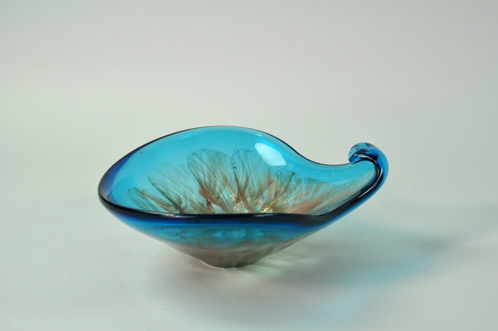 Murano Blue and Gold Glass Bowl