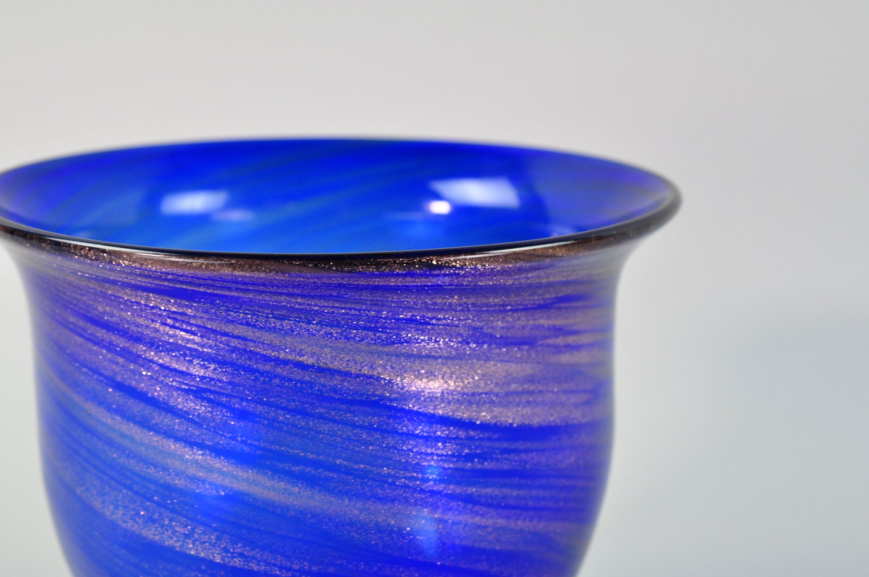 Aventurine Glass Copper Swirl Bowl