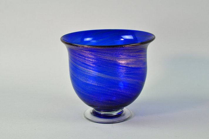 Aventurine Glass Copper Swirl Bowl