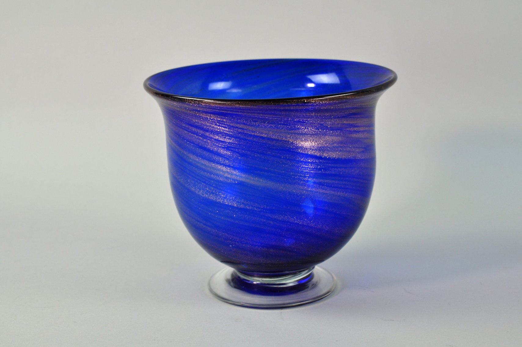 Aventurine Glass Copper Swirl Bowl