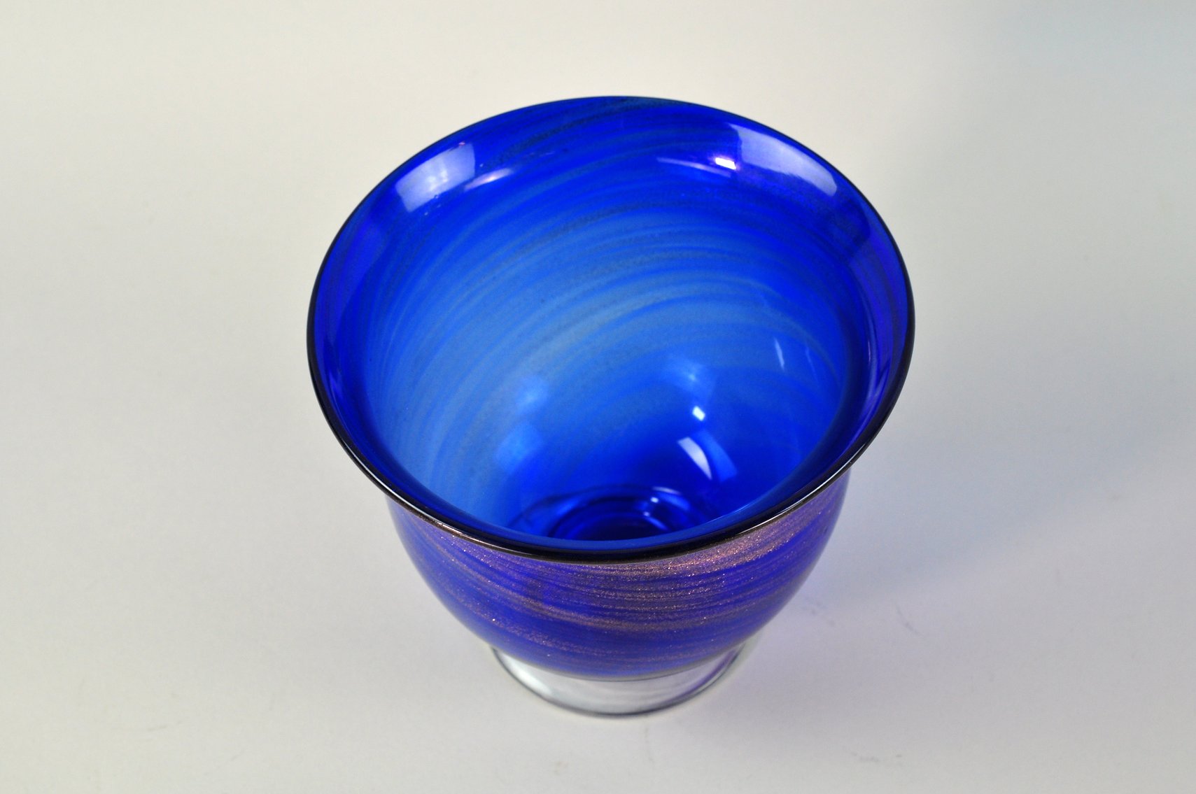 Aventurine Glass Copper Swirl Bowl