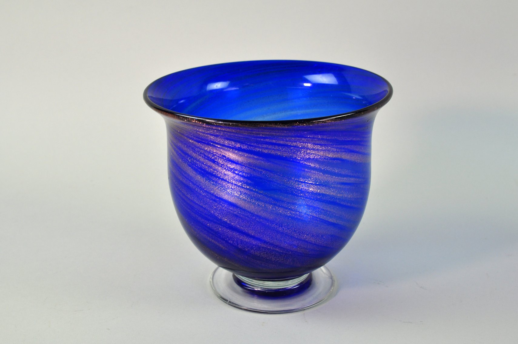 Aventurine Glass Copper Swirl Bowl