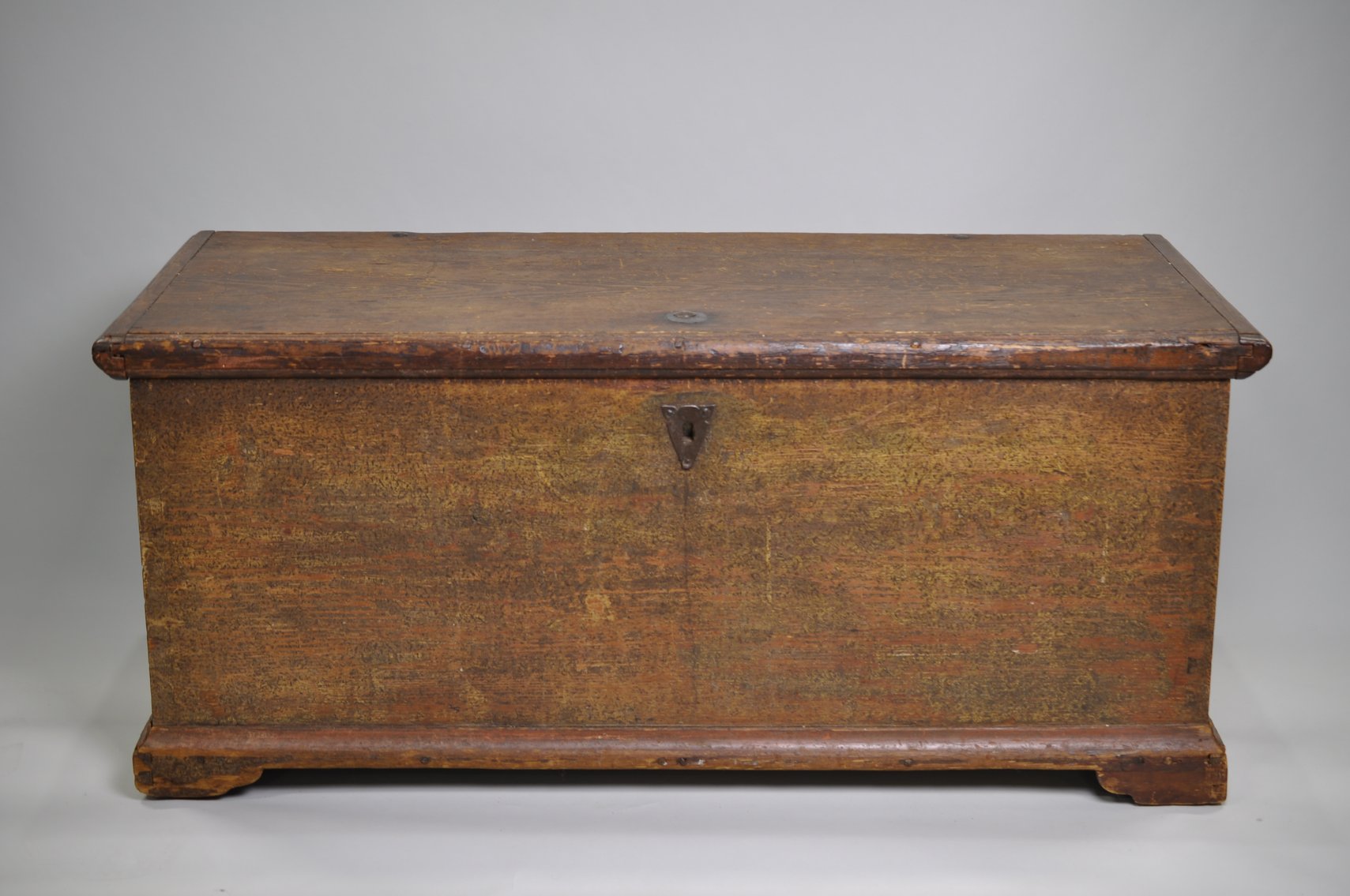 Wooden Blanket Chest with Forged Iron Hinges