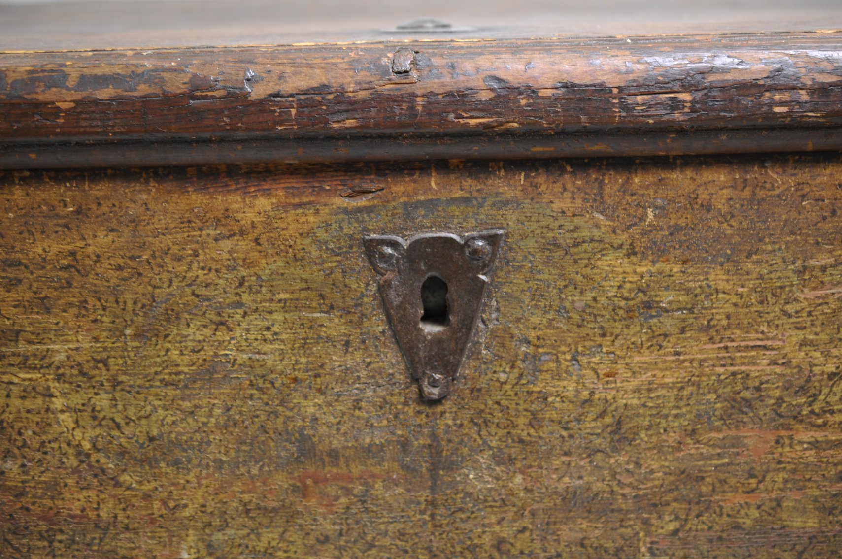 Wooden Blanket Chest with Forged Iron Hinges