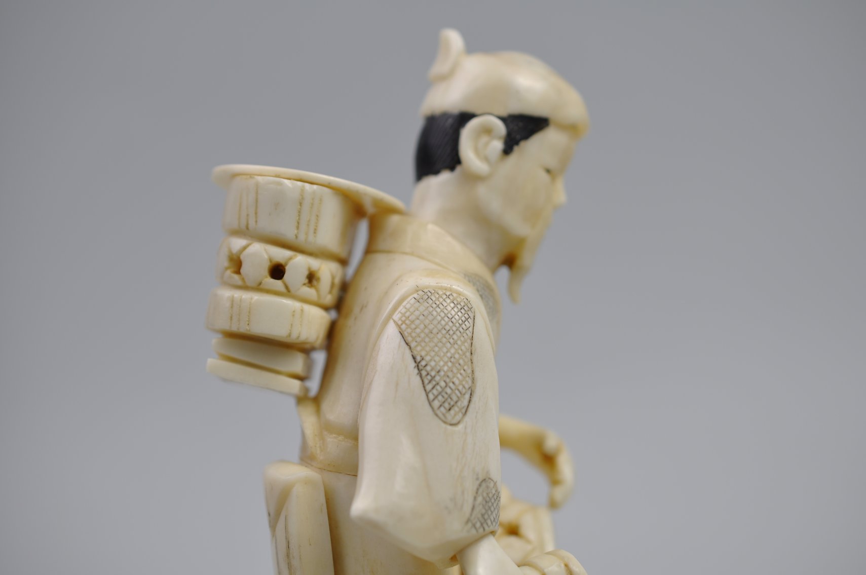 Okimono Japanese Carved Figure, Meiji Period