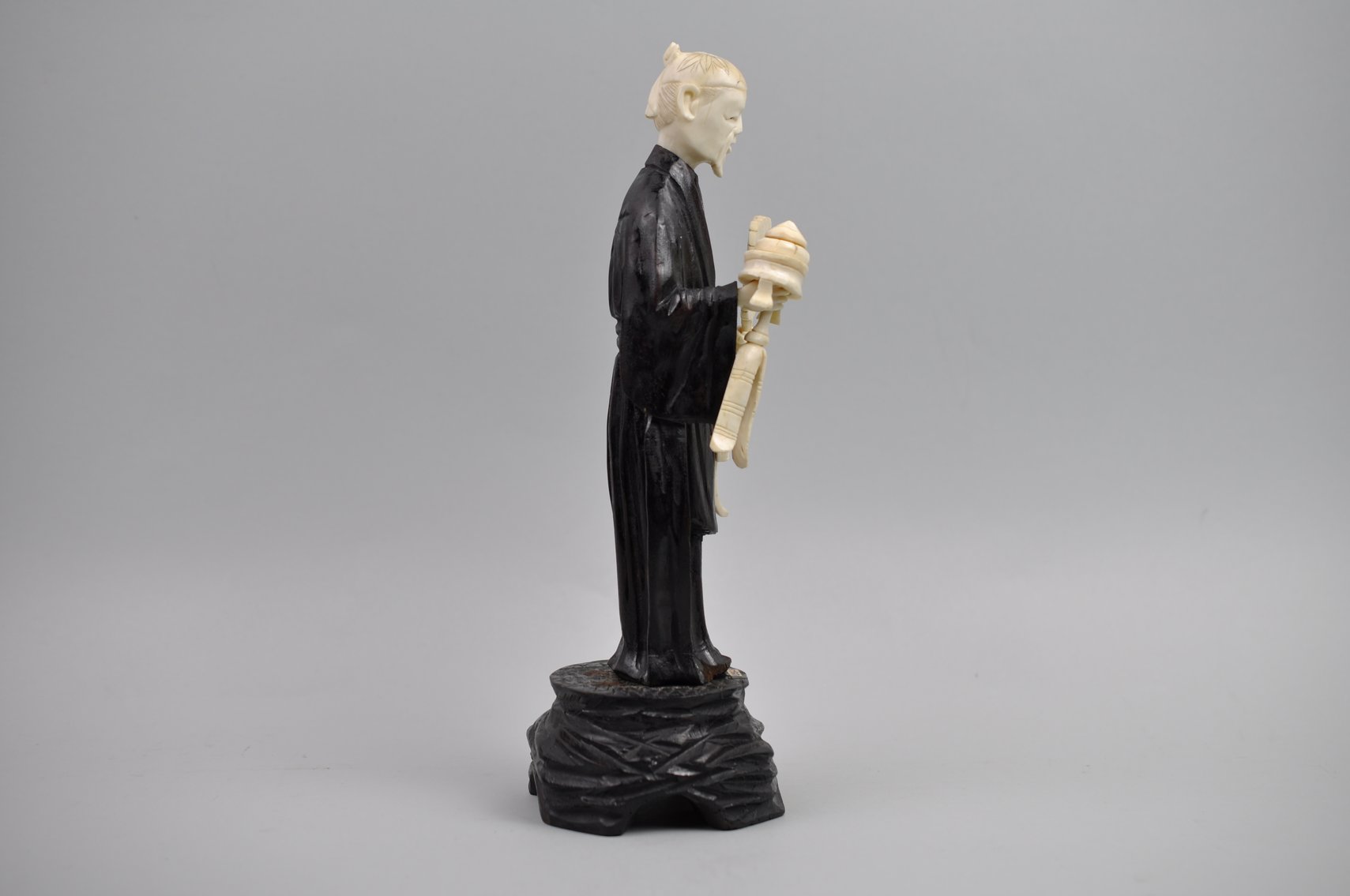 Okimono Japanese Carved Figure, Meiji Period