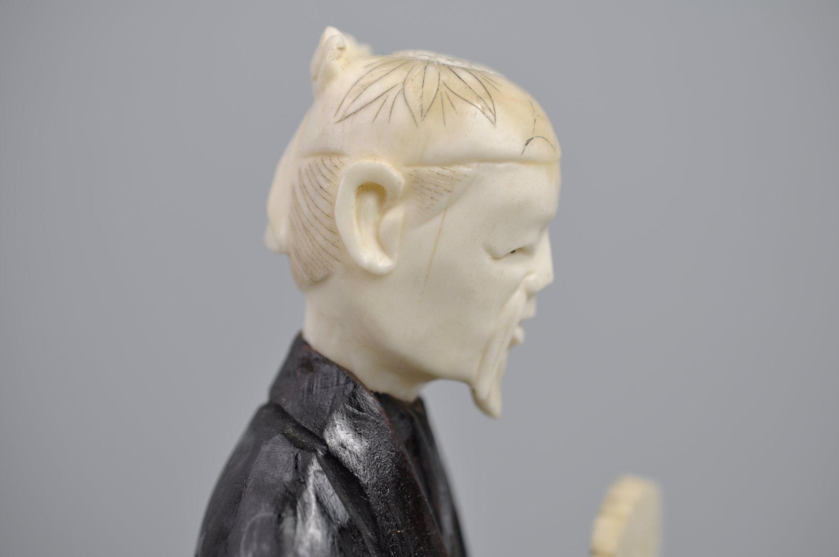 Okimono Japanese Carved Figure, Meiji Period