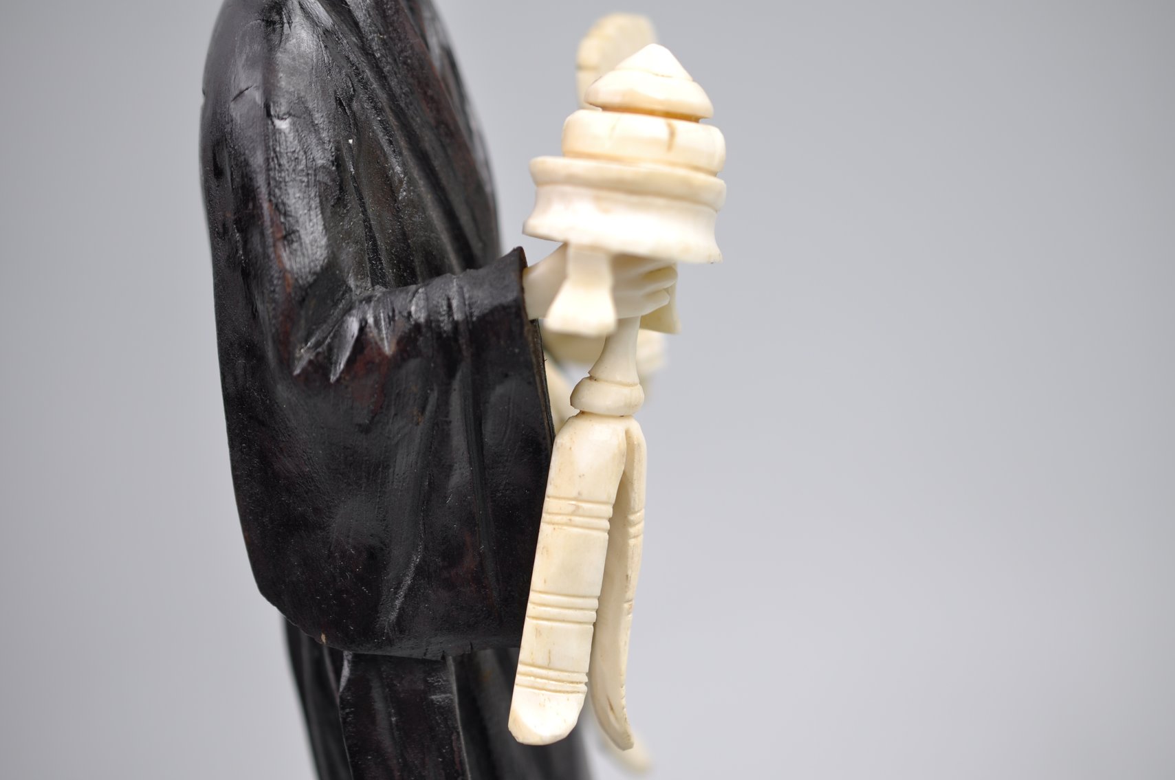 Okimono Japanese Carved Figure, Meiji Period