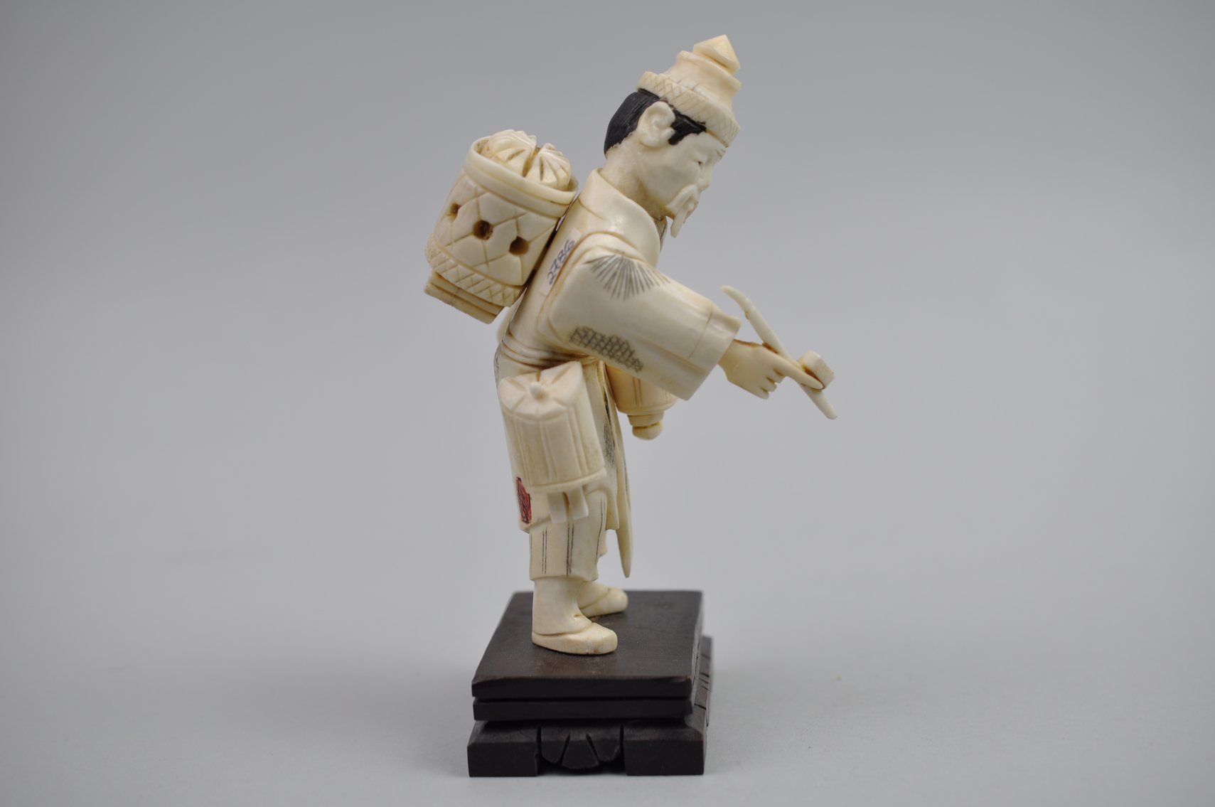 Okimono Japanese Carved Figure, Meiji Period
