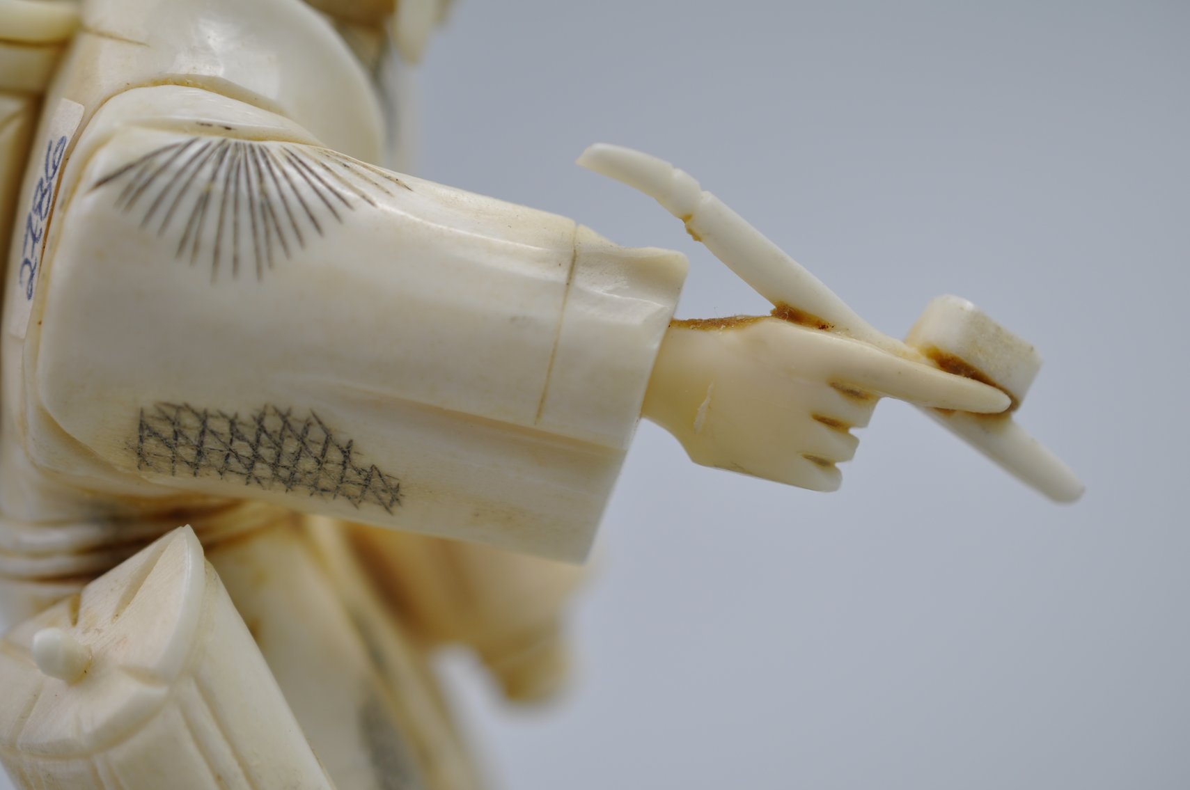 Okimono Japanese Carved Figure, Meiji Period