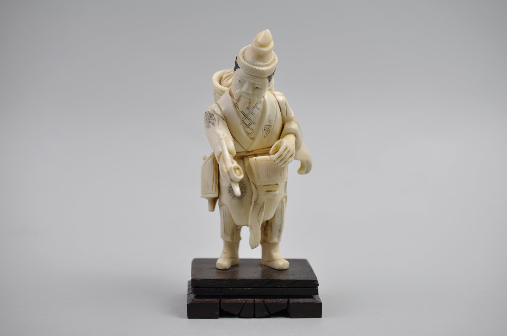 Okimono Japanese Carved Figure, Meiji Period