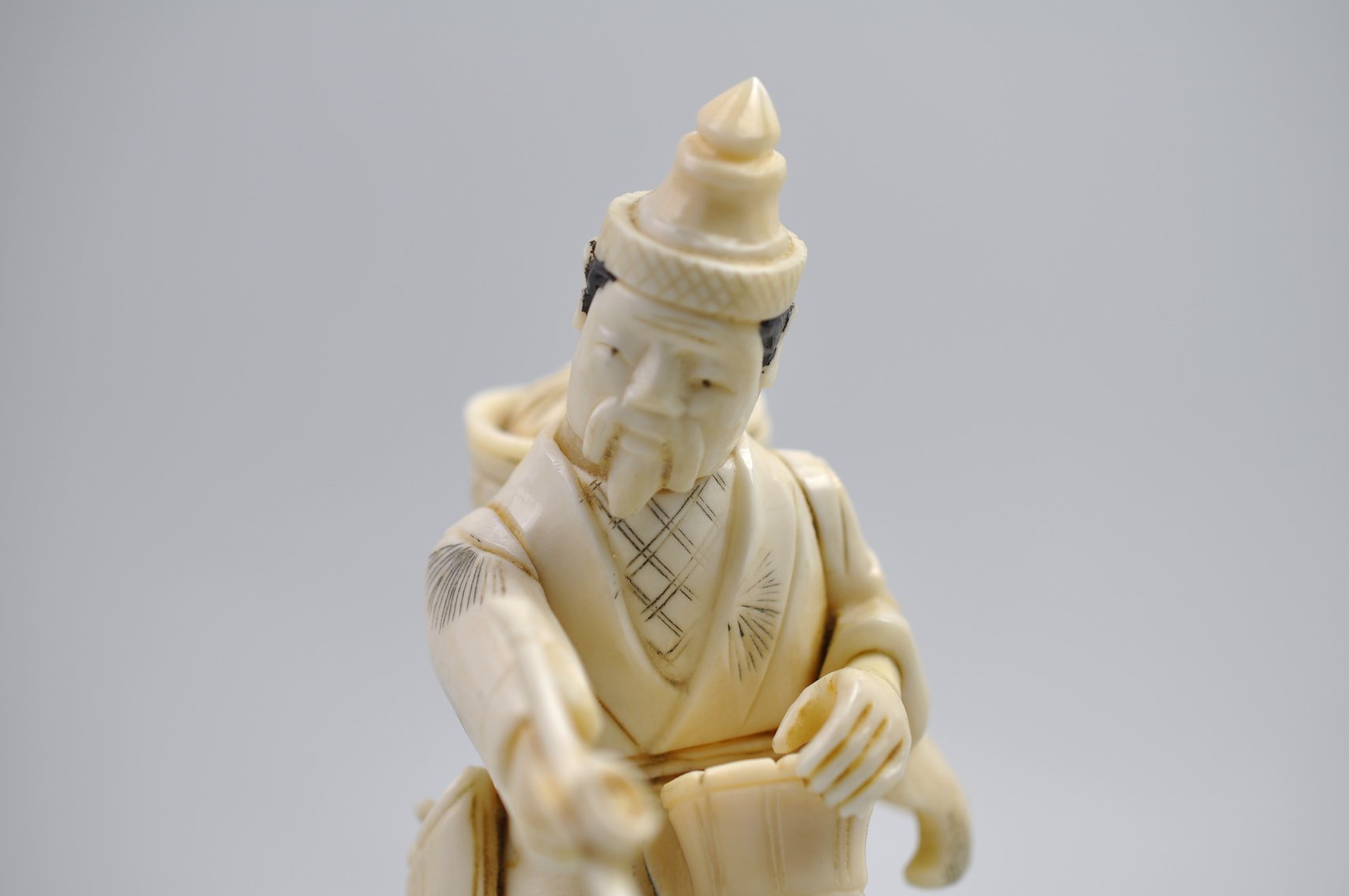 Okimono Japanese Carved Figure, Meiji Period