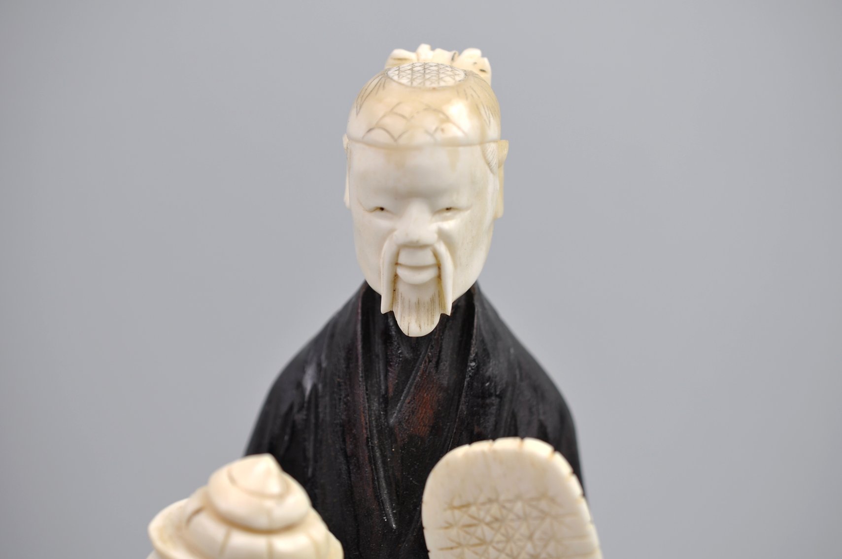 Okimono Japanese Carved Figure, Meiji Period