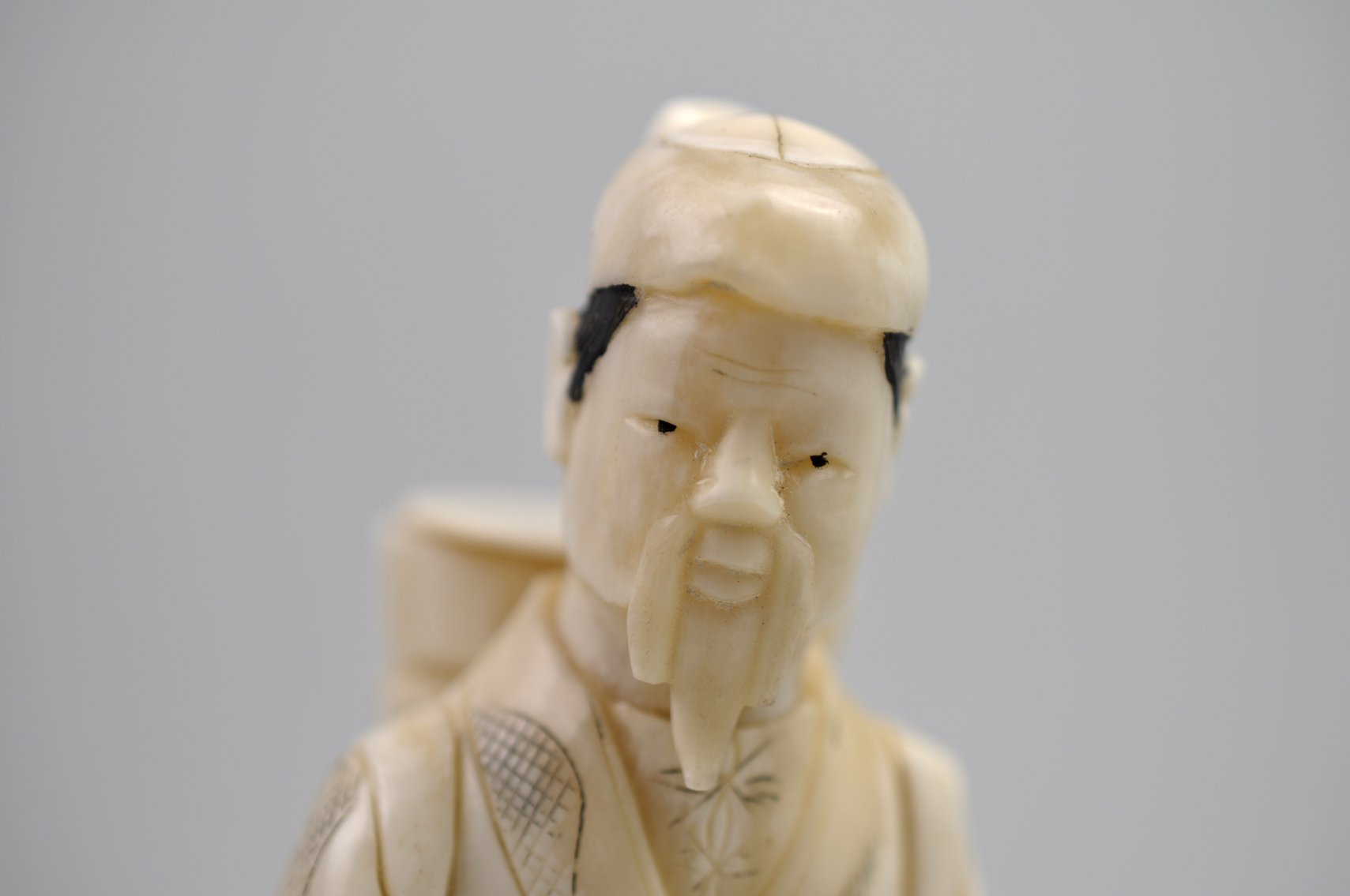 Okimono Japanese Carved Figure, Meiji Period