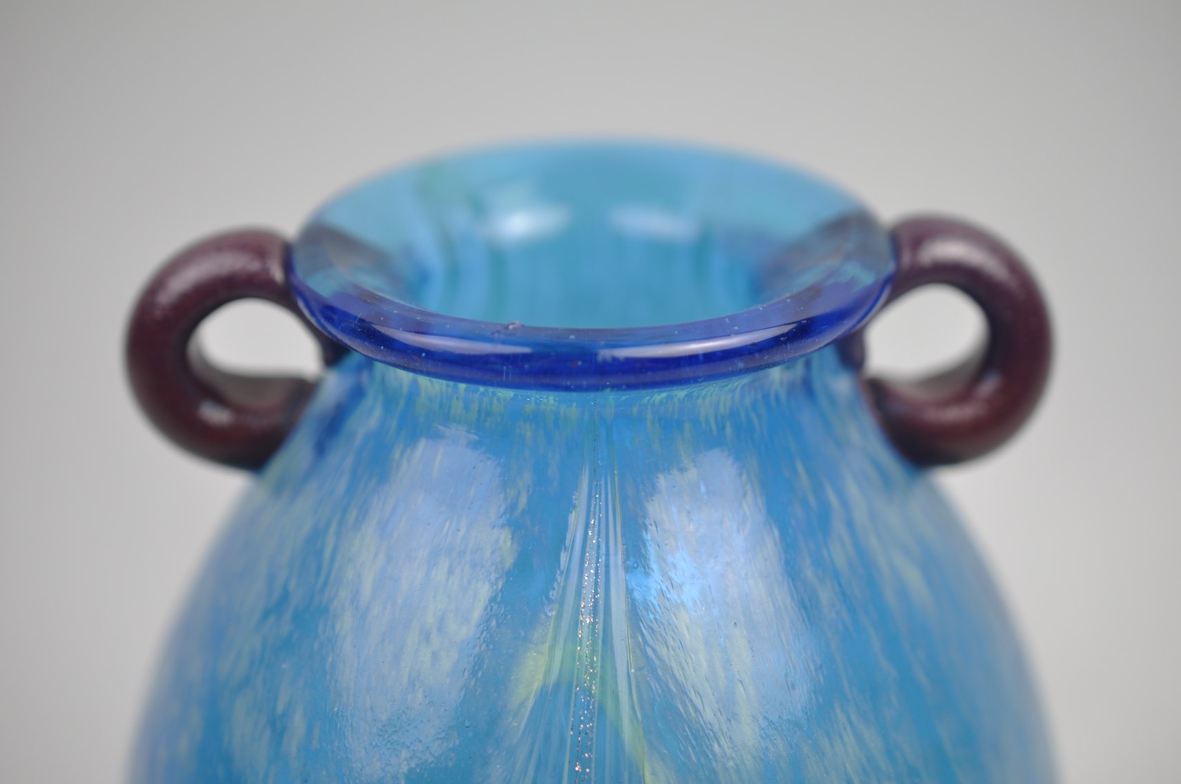 Dale Tiffany Turquoise & Copper Glass Vase