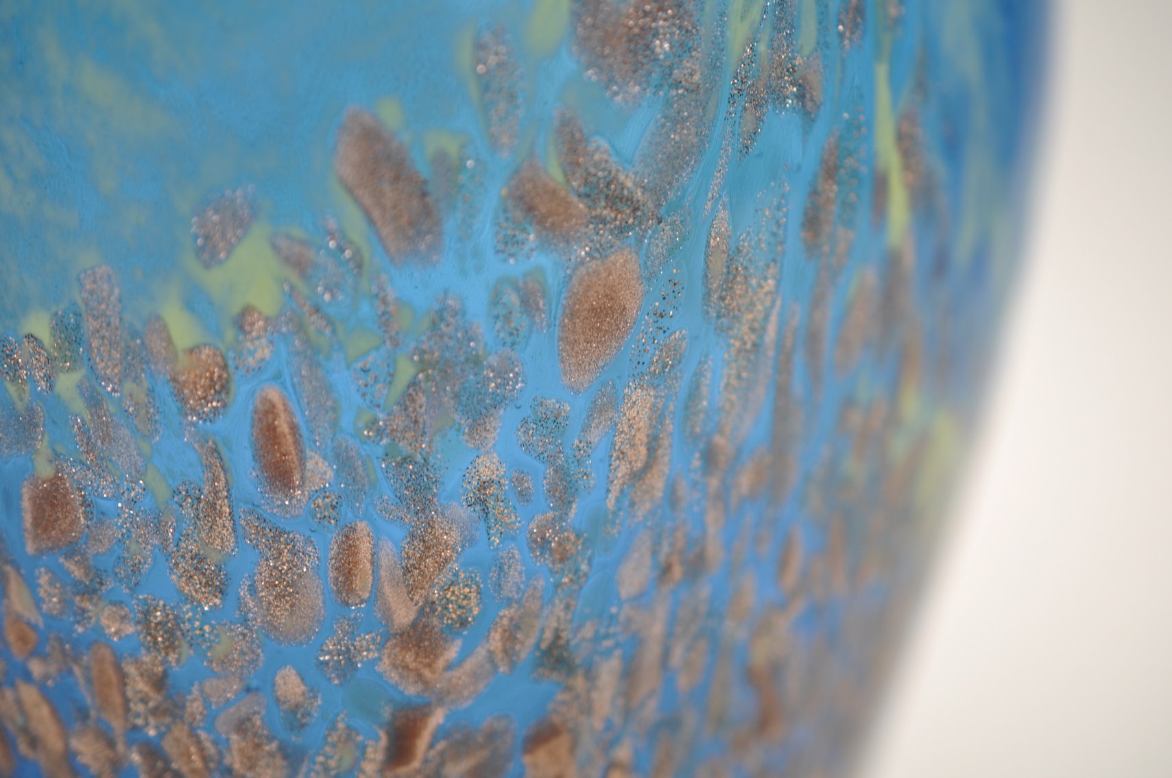 Dale Tiffany Turquoise & Copper Glass Vase