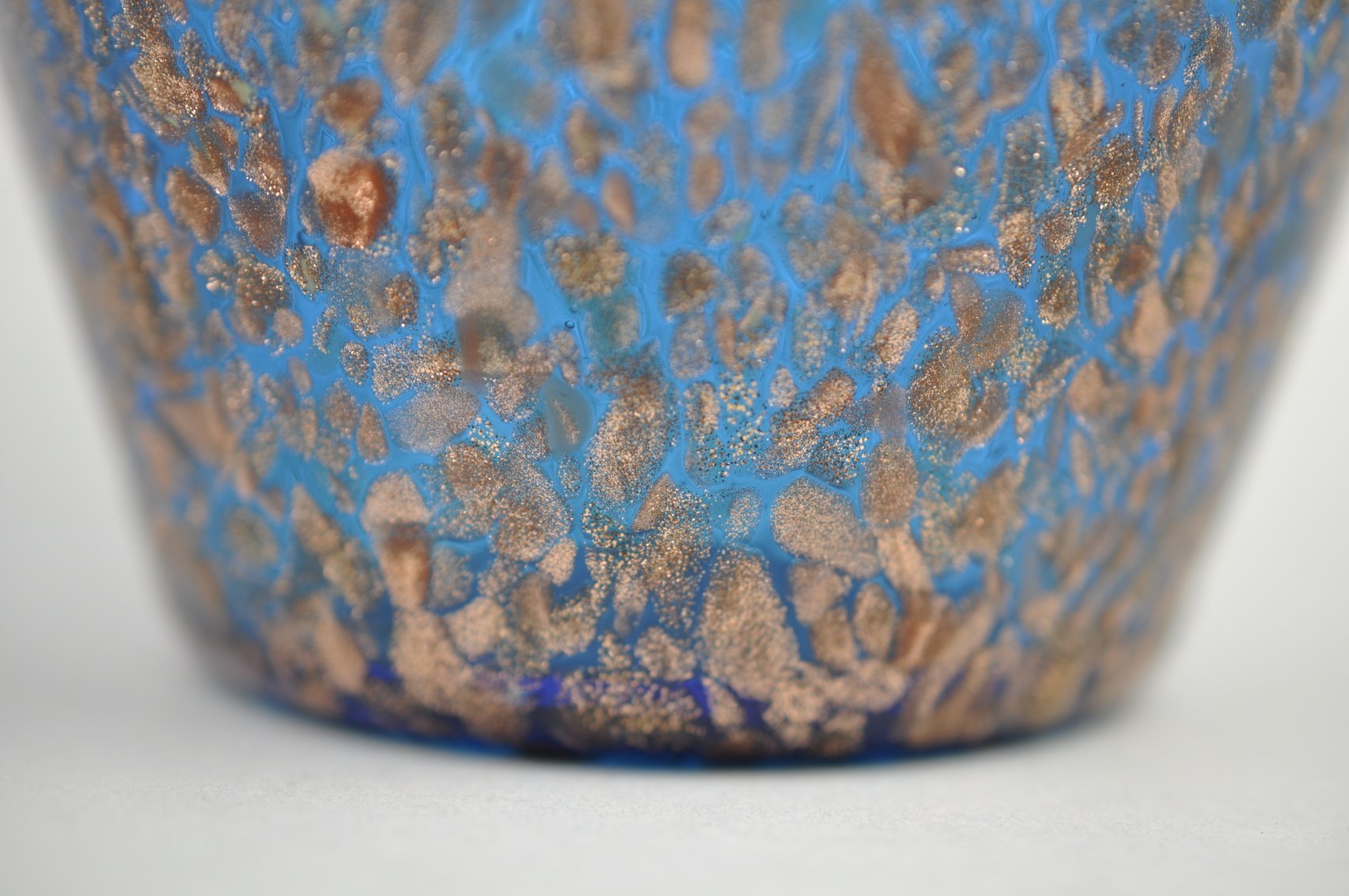 Dale Tiffany Turquoise & Copper Glass Vase