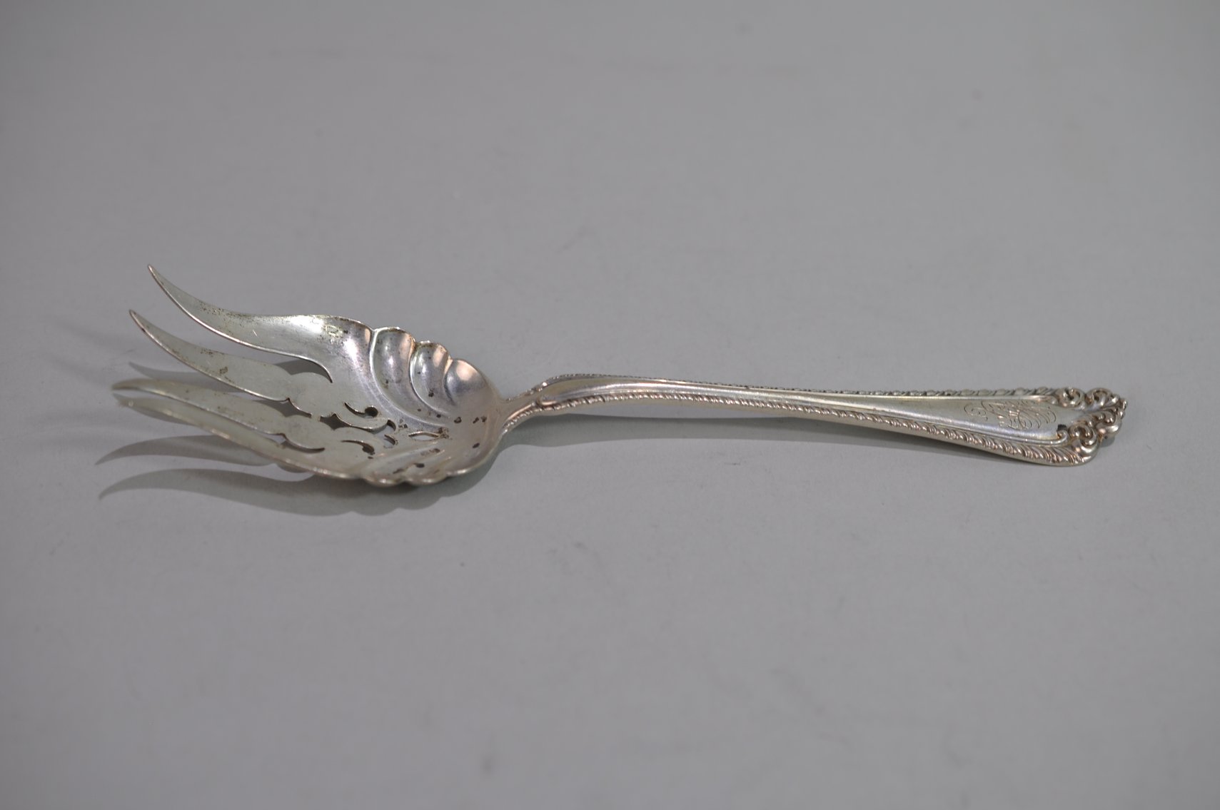 Alvin Sterling Silver Serving Fork and Spoon