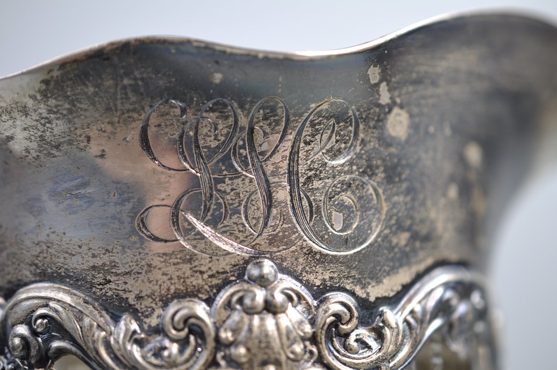 Sterling Silver and Crystal Style Glass Pitcher