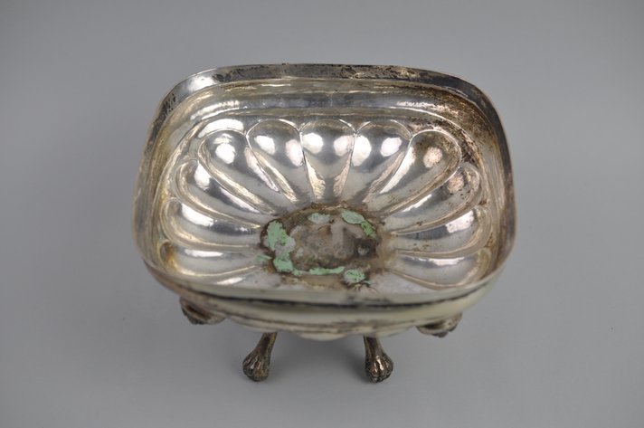 Mexican Silver Serving Bowl with Feet