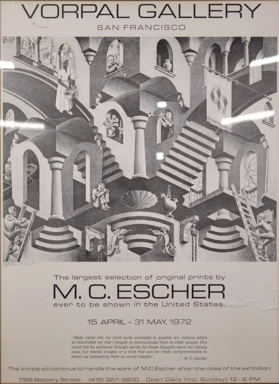 Signed M.C.Escher Vorpal Gallery Poster