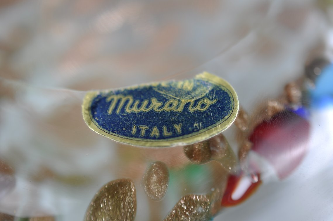 Murano Italy Multicolored Glass Paperweight
