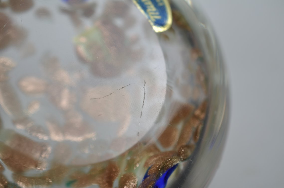Murano Italy Multicolored Glass Paperweight