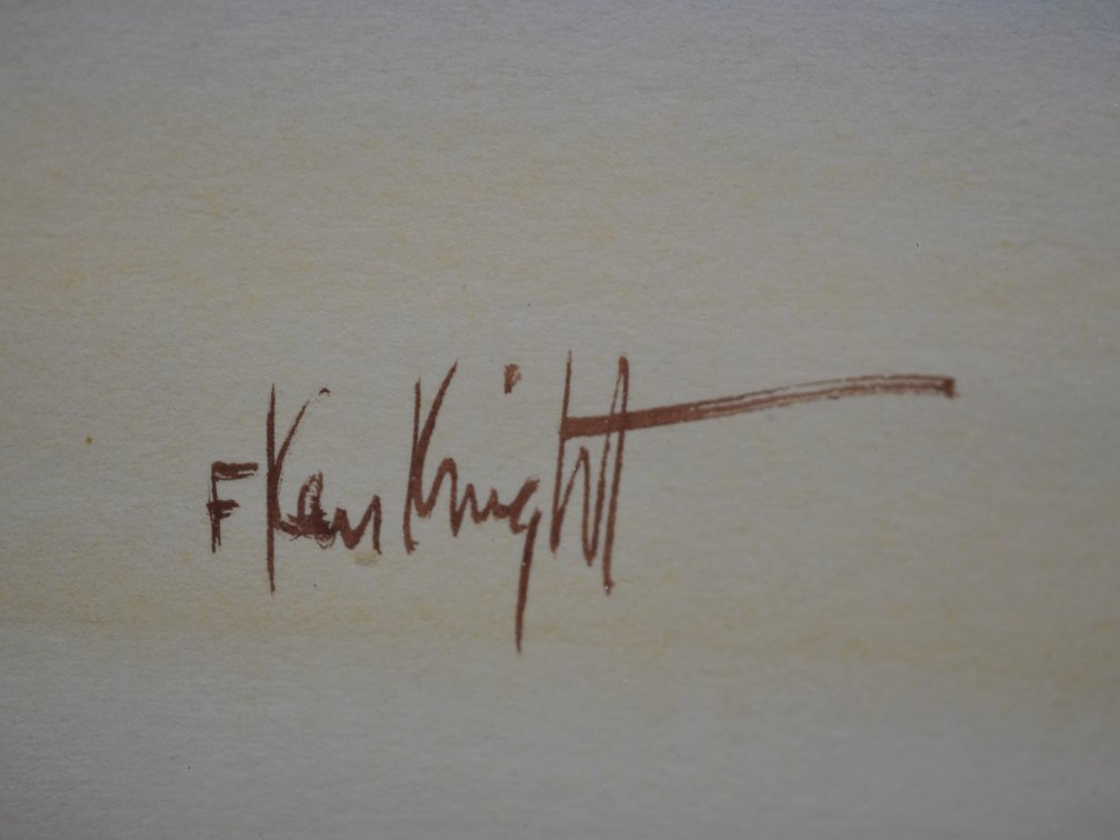 Signed Fred Ken Knight Three Panel Watercolor Painting