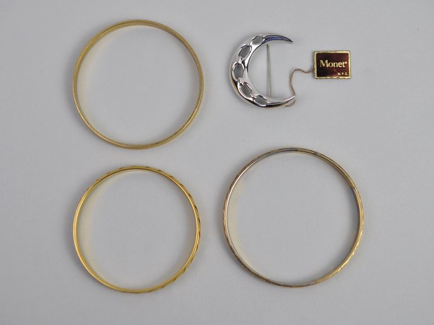 Collection of Bangles and Monet Pin