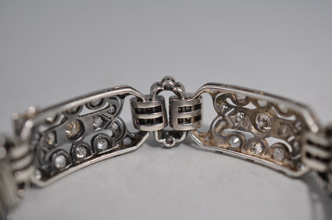Sterling Silver Art Deco Diamond Bracelet