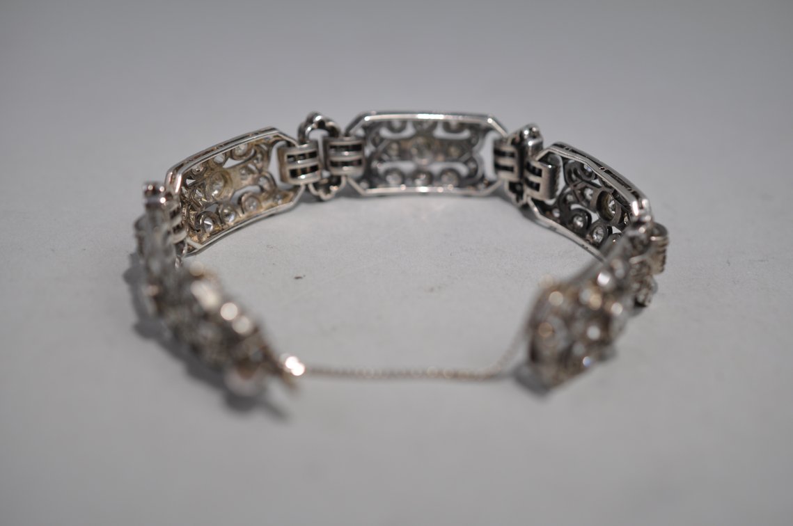 Sterling Silver Art Deco Diamond Bracelet