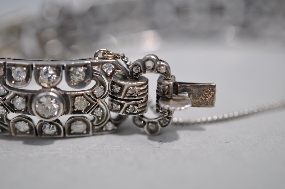 Sterling Silver Art Deco Diamond Bracelet