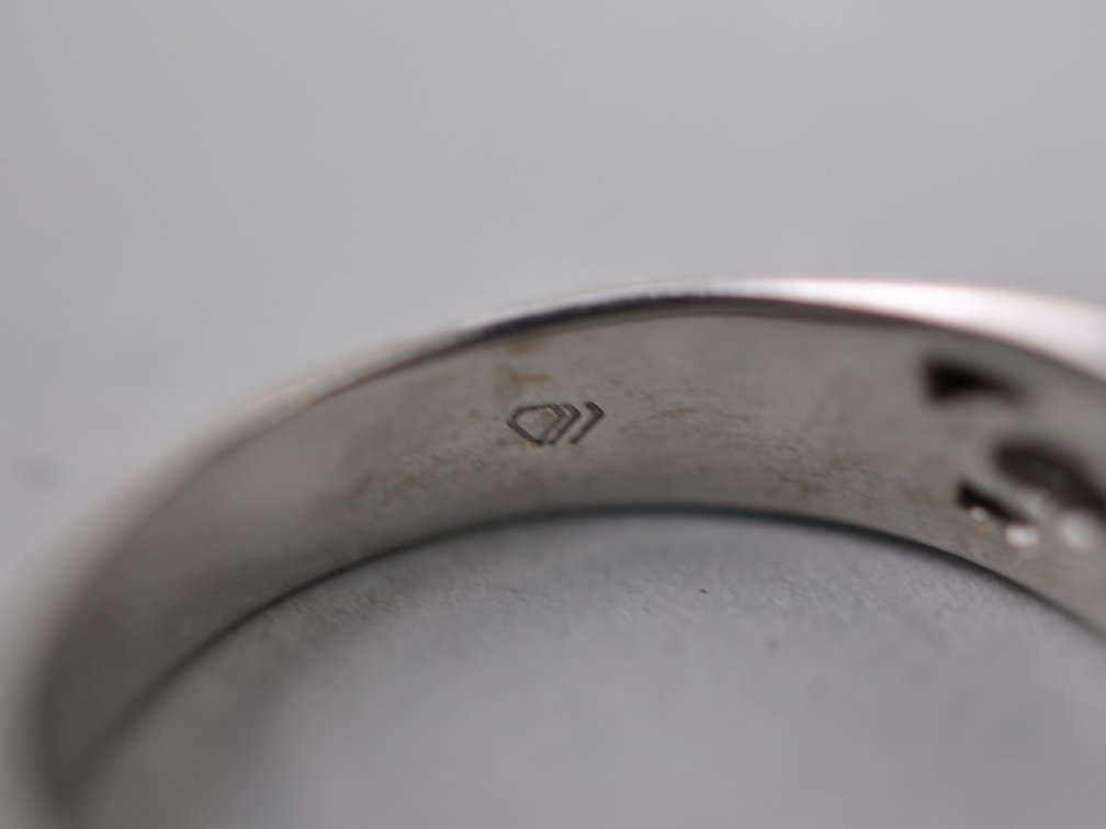 14K White Gold 3-Row Diamond Band Ring