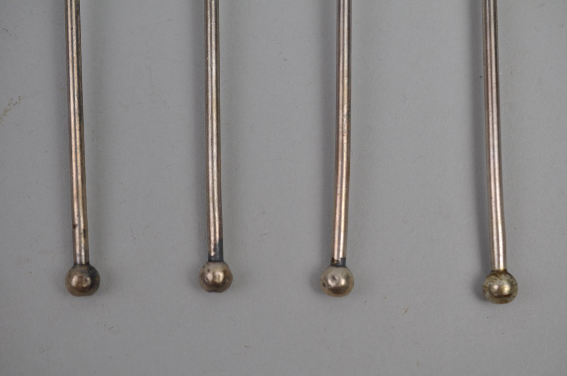 Sterling Silver Heart Straws Stirrer Spoons