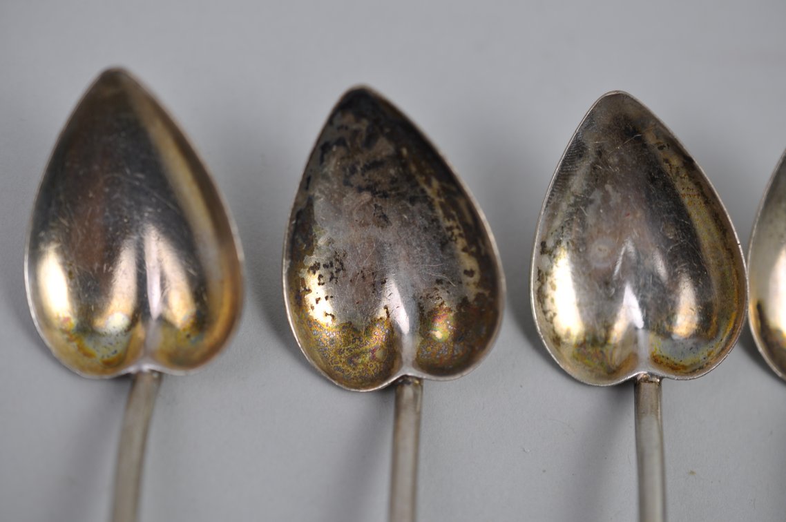 Sterling Silver Heart Straws Stirrer Spoons