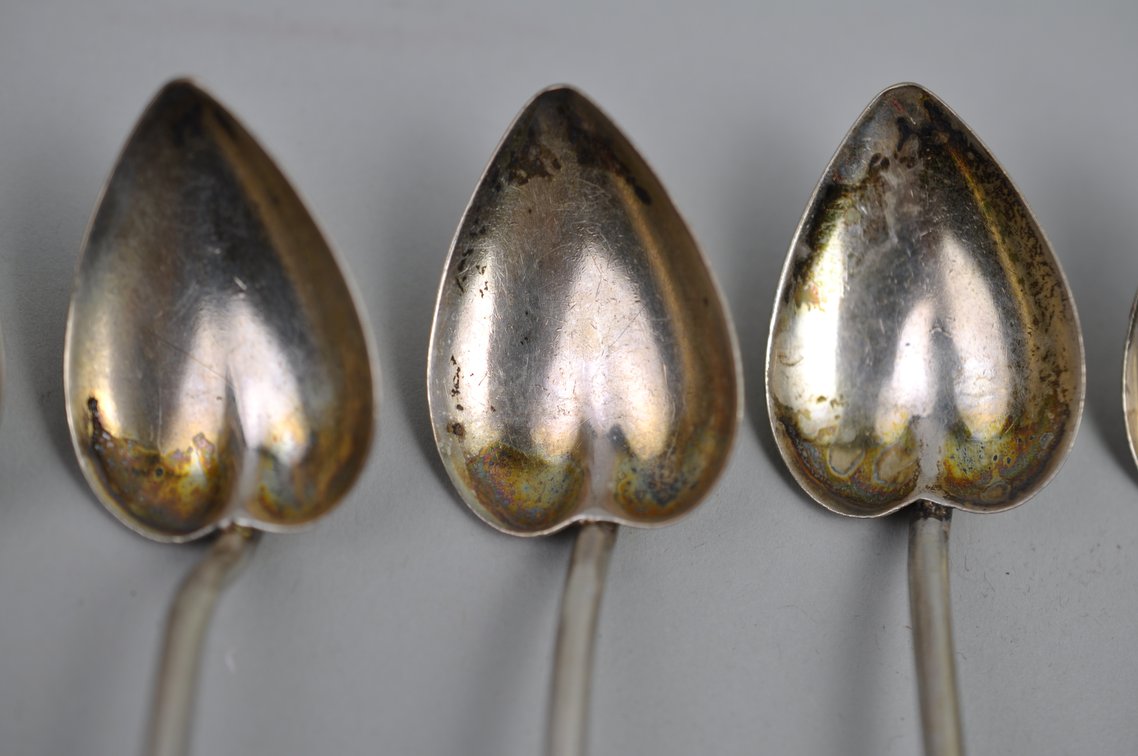 Sterling Silver Heart Straws Stirrer Spoons