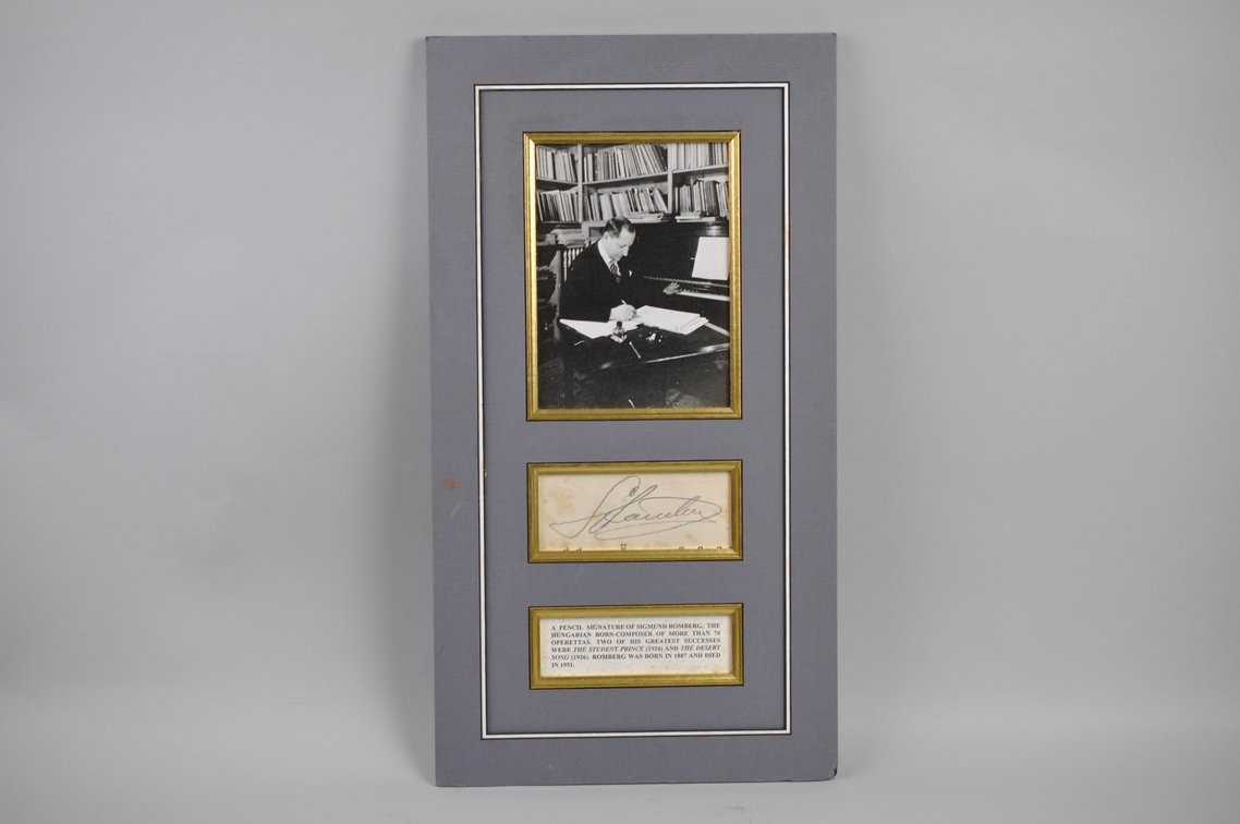 Sigmund Romberg Signed Photo Display Piece