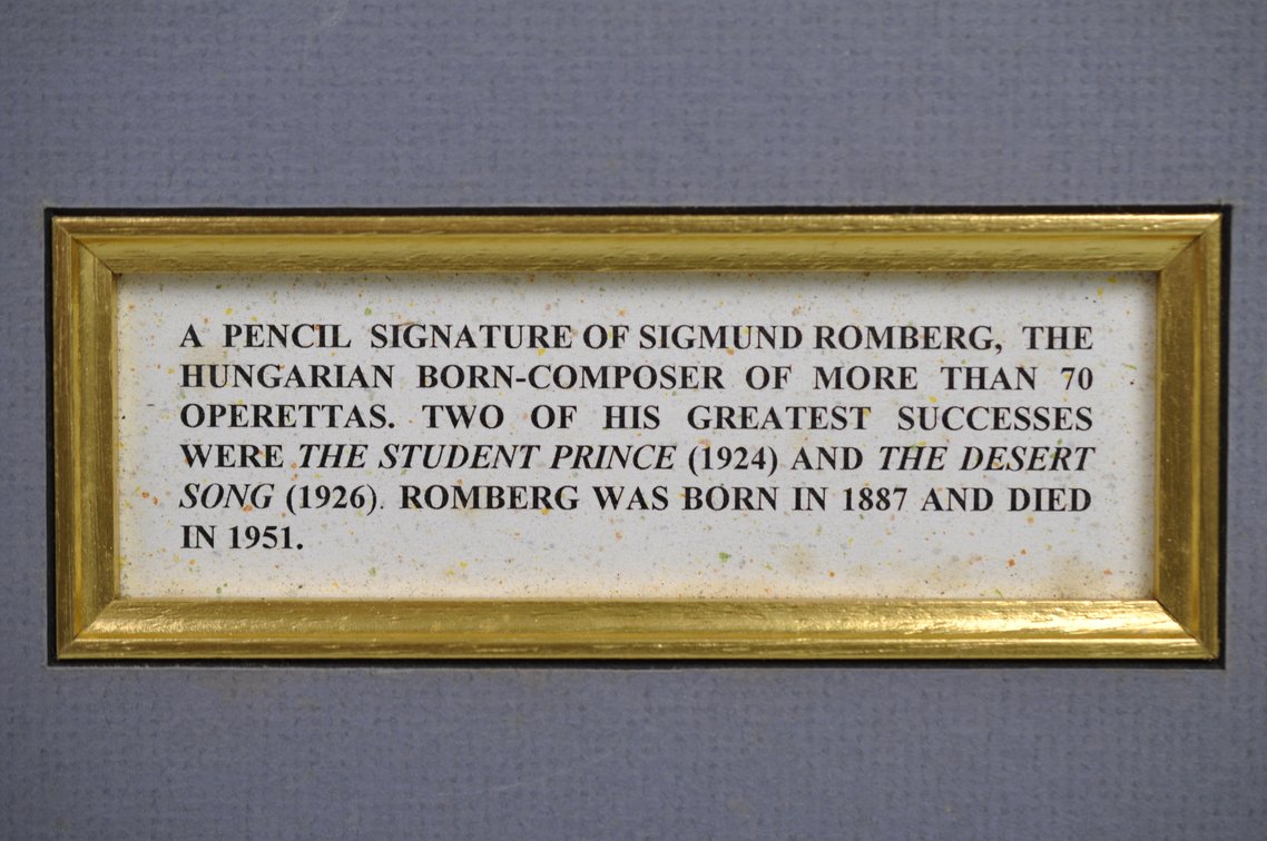 Sigmund Romberg Signed Photo Display Piece