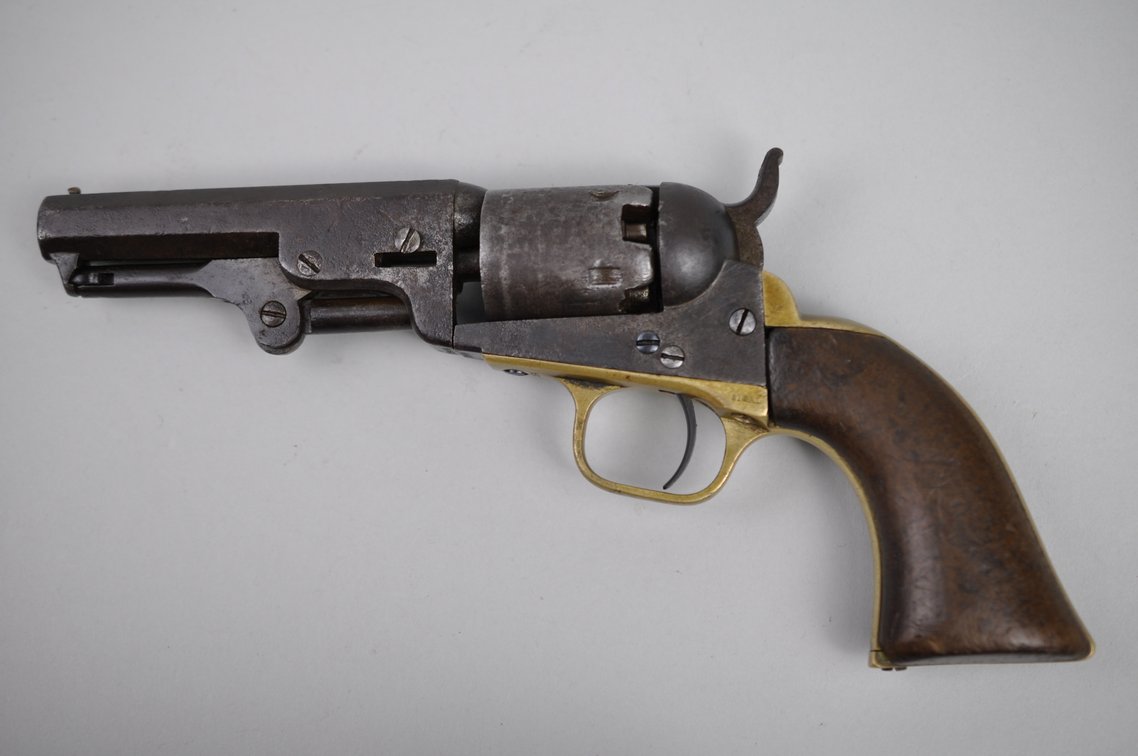 Colt Model 1849 Pocket Revolver, Case, Bullet Kit