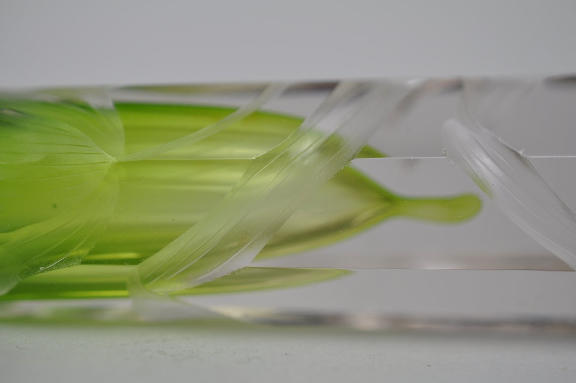 Moser Karlsbad Intaglio Cut Floral Vase
