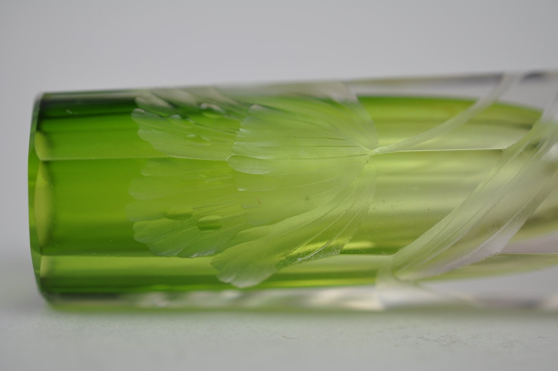 Moser Karlsbad Intaglio Cut Floral Vase
