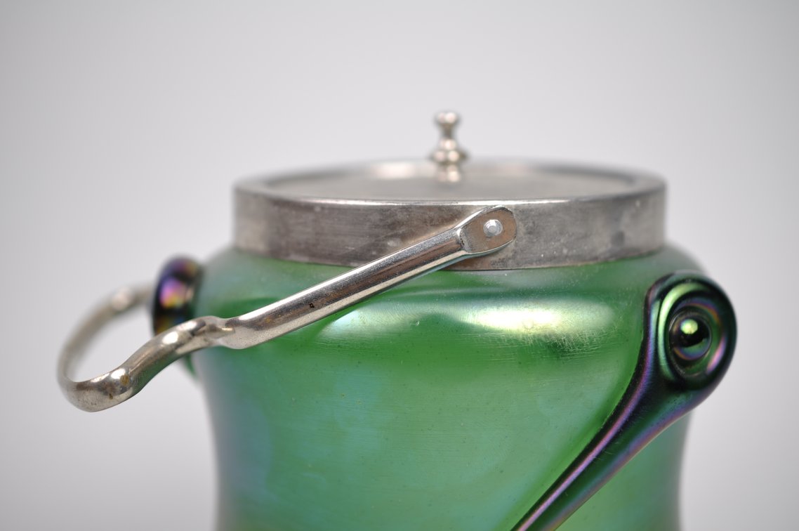 Loetz/Kralik Tear Drop Biscuit Jar