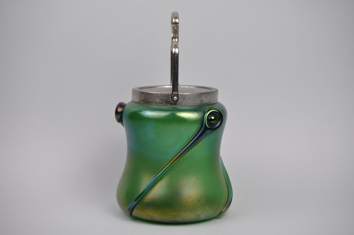 Loetz/Kralik Tear Drop Biscuit Jar