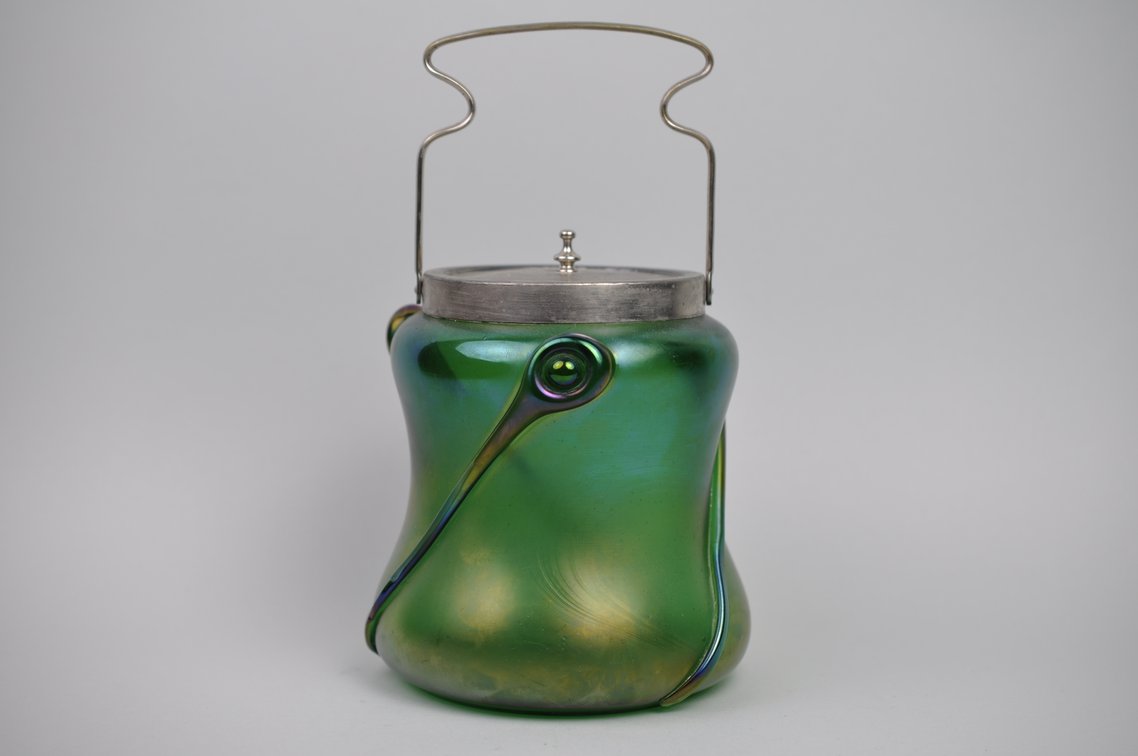 Loetz/Kralik Tear Drop Biscuit Jar