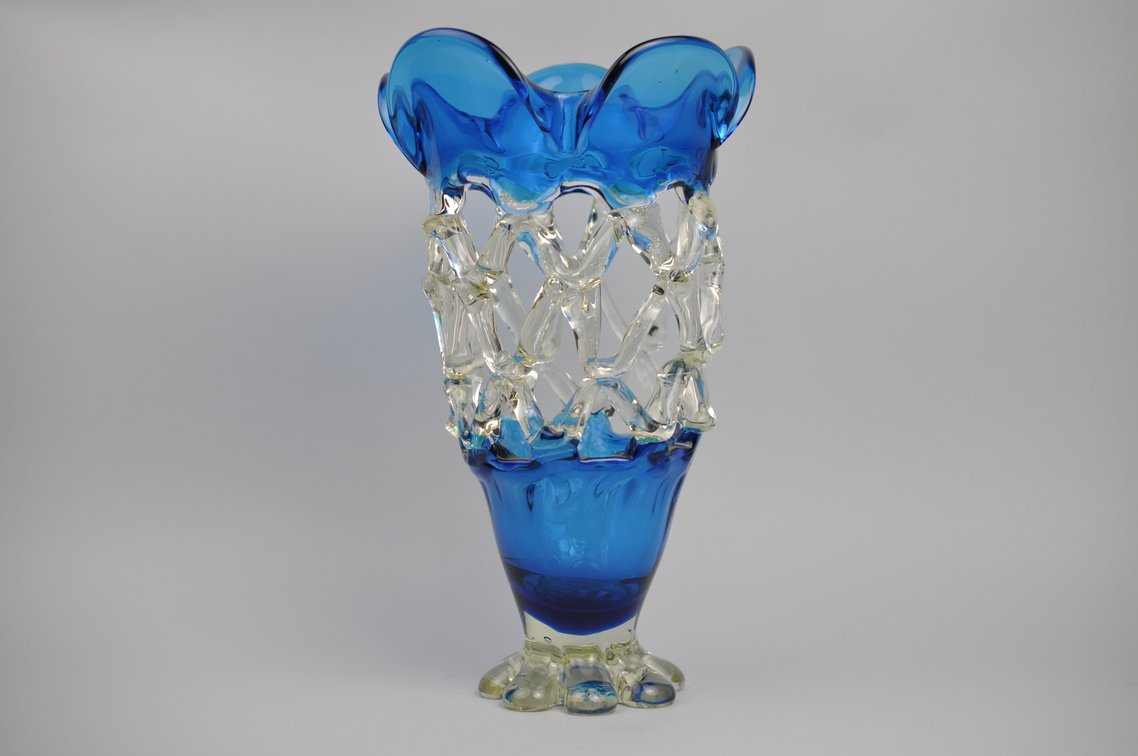 Murano Lattice Glass Vase