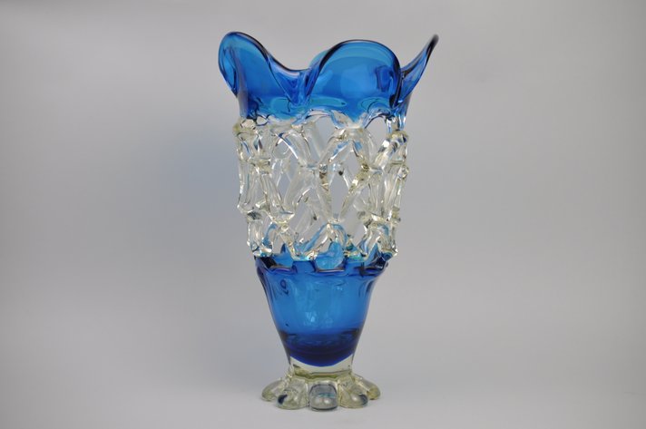 Murano Lattice Glass Vase